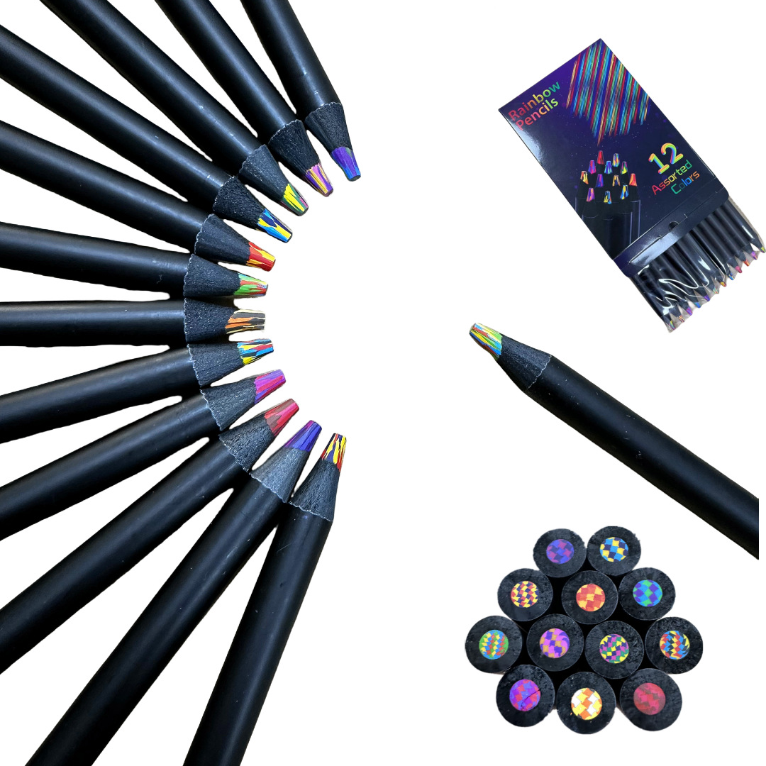 Pluma de pintura de color mezclado de 8 colores una pluma de arco iris multi-core lápiz de arco iris de 12 colores