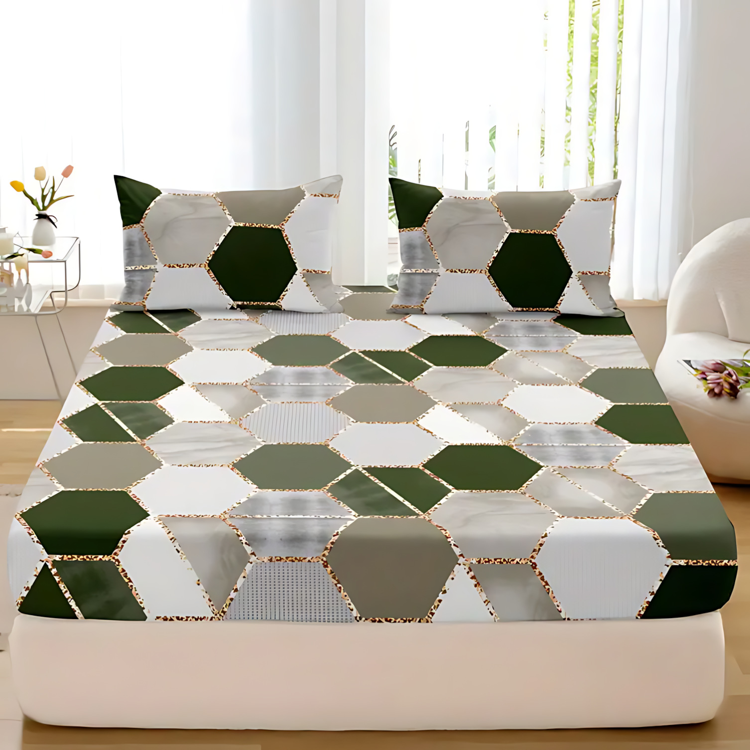 TEMU / JIT Amazon de lujo patrón geométrico digital impresión de la fuente del fabricante de la cama Kasa Kit puede hacer