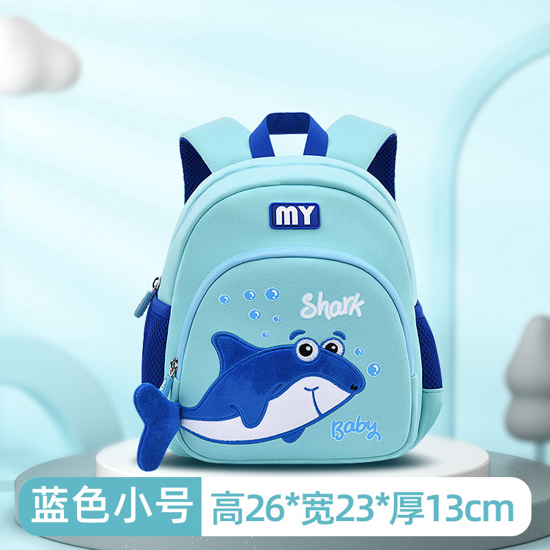 Nuevo tiburón lindo kindergarten Mochila pequeña, mediana y gran clase de protección de la columna vertebral material de buceo niños mochila fabricante en stock