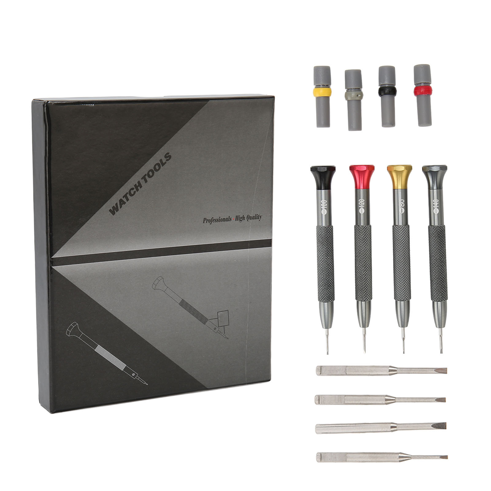 修表工具 一字0.8 - 1.4MM 4支装修表螺丝批螺丝刀 4pcs起子套装