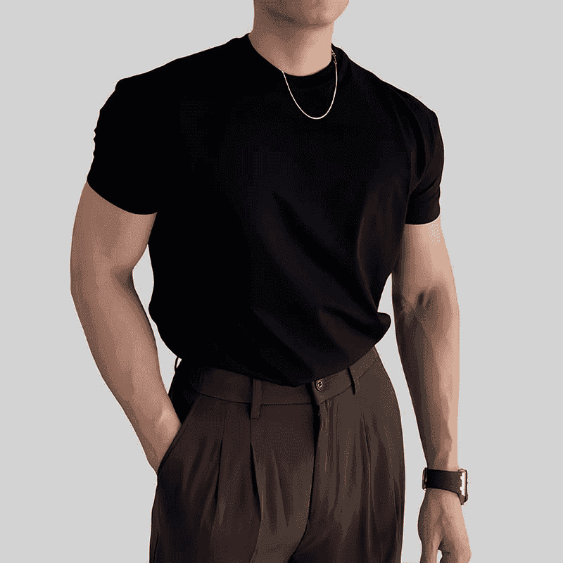 【Direct from Manufacturer】Summer Men's Short Sleeve T-Shirt Trendy Round Neck Slim Fit Versatile European Style T-Shirt 【Direct from Manufacturer】Summer Men's Short Sleeve T-Shirt Trendy Round Neck Slim Fit Versatile European Style T-Shirt
