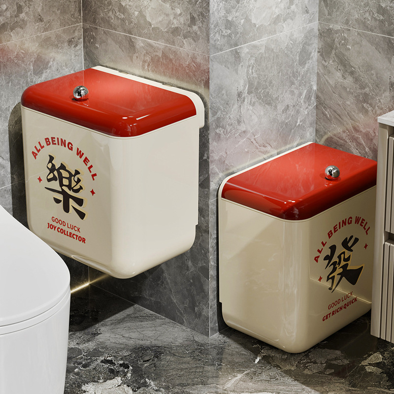 吸盤ゴミ箱家庭用 2025 新しいバスルームトイレ特別な大容量トイレクリップオン衛生バケツ蓋付き|undefined