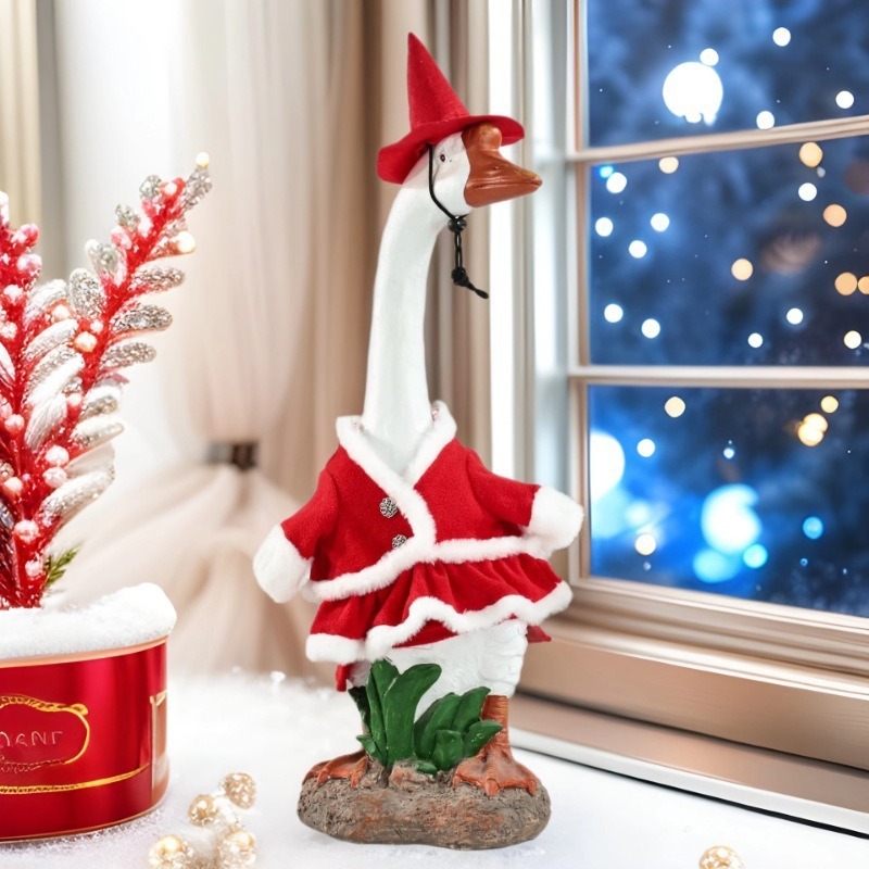 ポーチグースクロスボーダークリスマス服ビッグホワイトグースアマゾンシミュレーションビッグホワイトグースクリスマスデコレーションサンタクロース|undefined