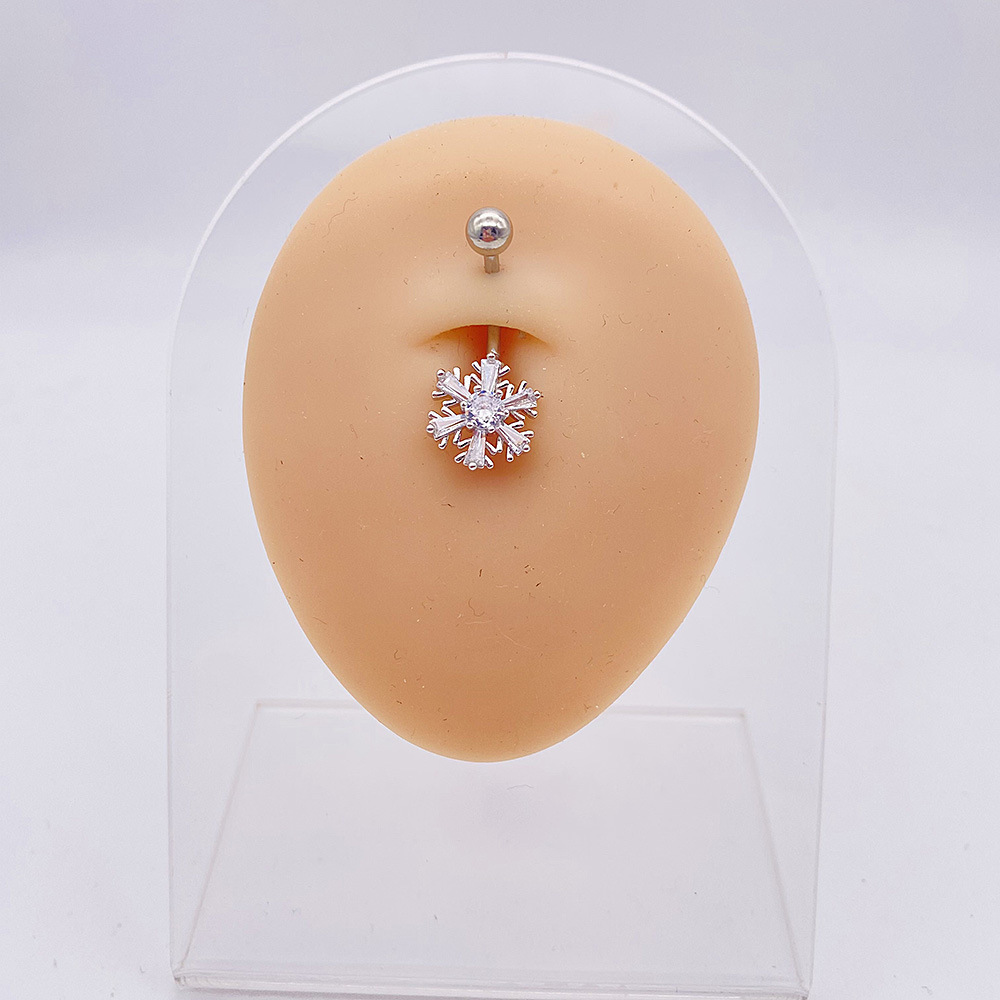 Butterfly And Heart Zircon Belly Button Ring Navel Piercing_voghion.com