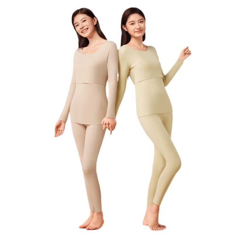 10月結晶秋衣ズボンセット妊婦保温下着哺乳パジャマ秋冬タイプのボトムシャツ肌底パジャマ女性|undefined