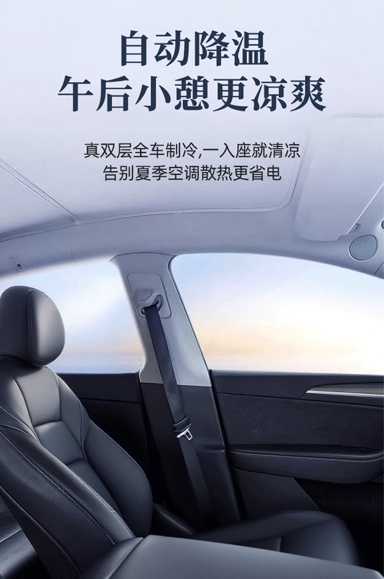 Suitable for Tesla Graphene Sunshade New Version Model Y/3 Sunroof Sun Protection and Heat Insulation Canopy Sunshade