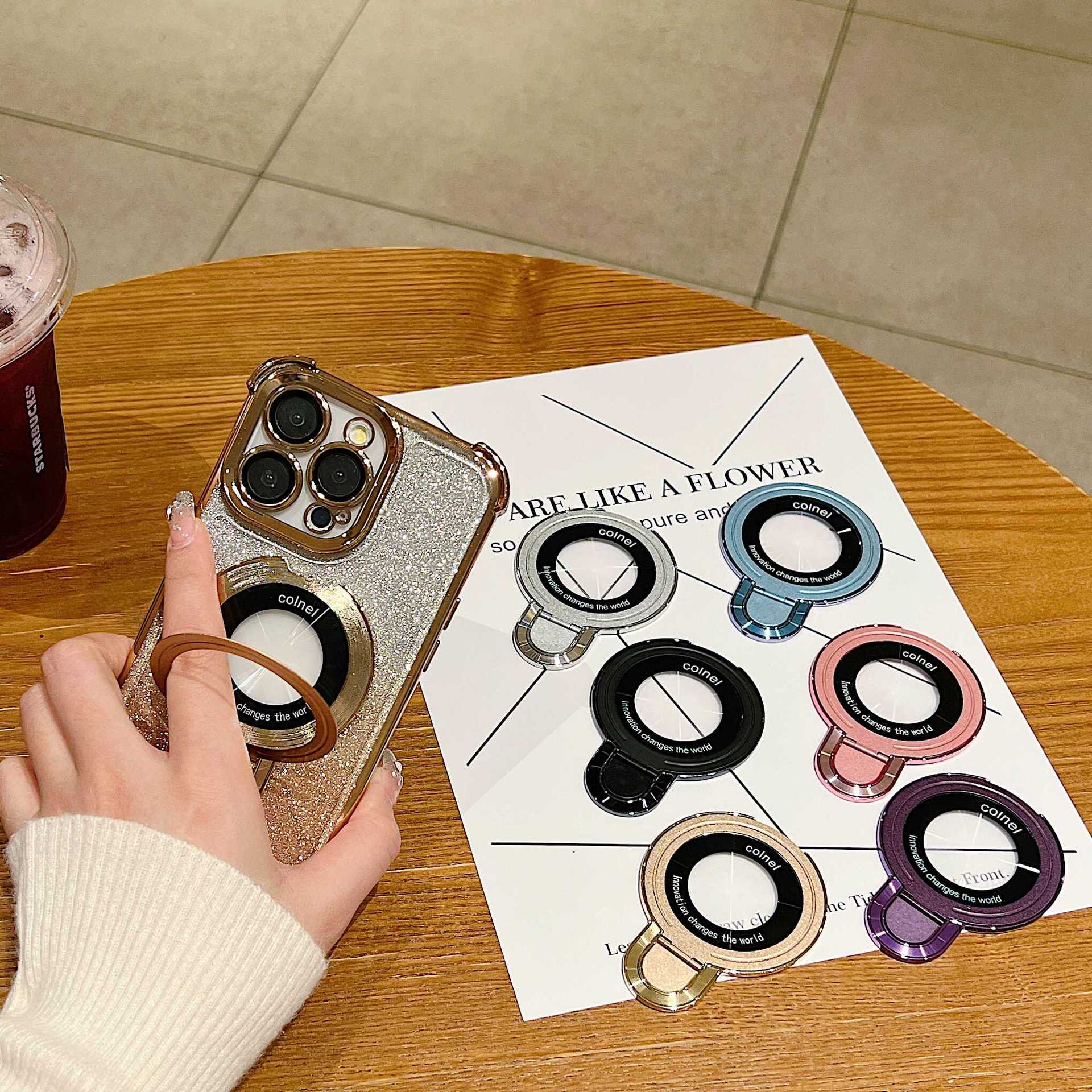 U-Shield Hebilla Lupa Magsafe Desktop invisible Teléfono perezoso Soporte de metal Estuche para teléfono móvil Universal