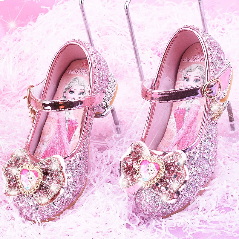 Кожаные туфли для девочек Aisha одиночные туфли 3 маленьких принцессы хрустальные туфли 5 студентов 6 девочек 8 детей Подиум шоу высокие каблуки