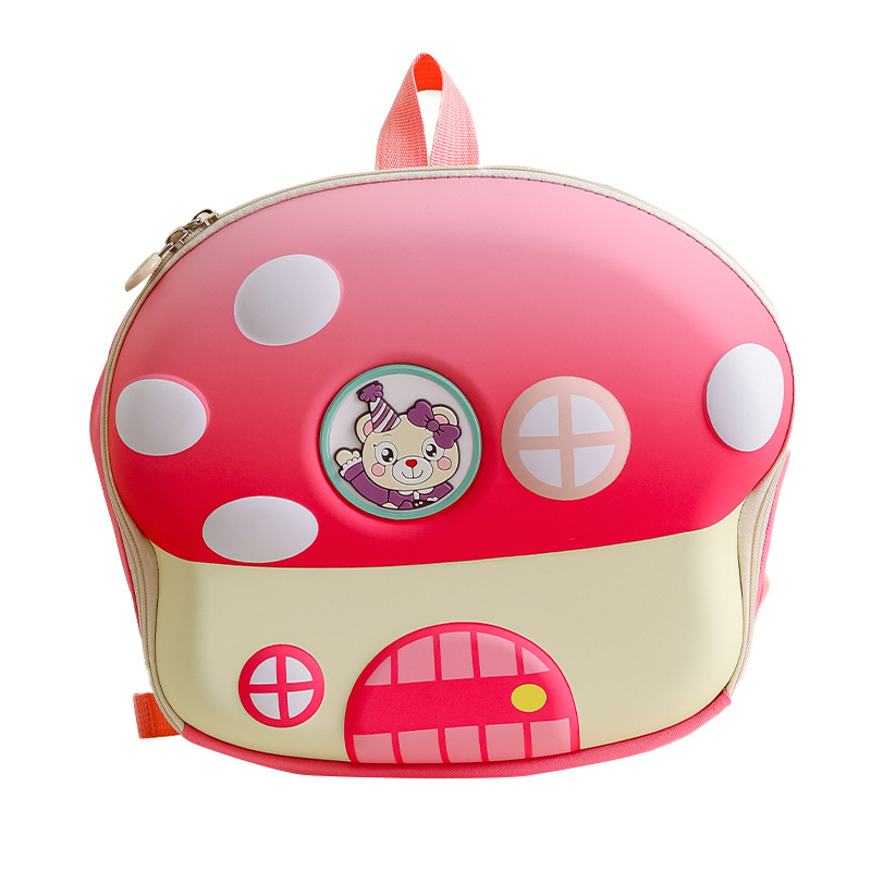 Jardín de infantes mochila de bebés caricatura encantadora casa de hongos mochila de niños y niñas mochila de cáscara de huevo ligera