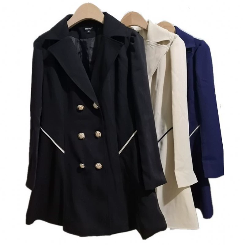 Длинная куртка, осеннее trench-coat, оптом, европейский стиль, облегающий, средняя длина, плюс сайз