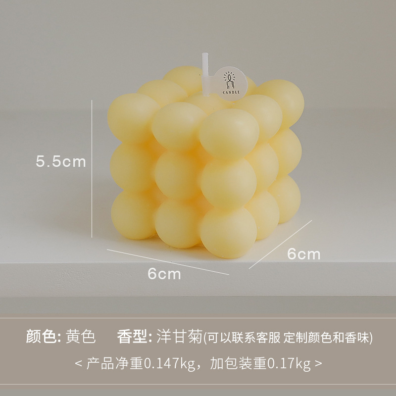 Cubo de Rubik Velas de aromaterapia Adornos al por mayor Ins Wind Net Red Bubble Modelado Hogar Simple Souvenir Fragancia Velas