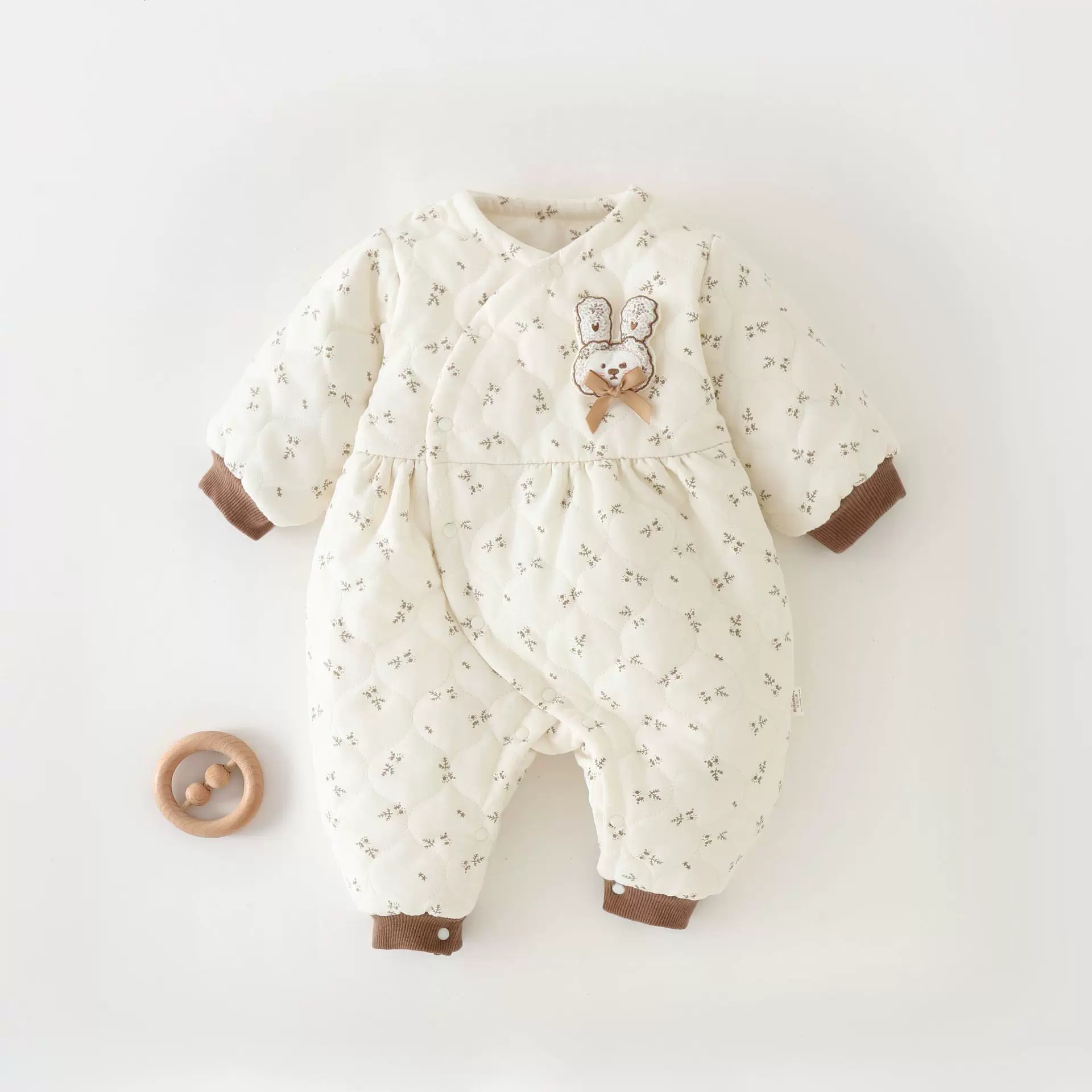 婴儿连体衣100g秋冬季A类贴身新生儿爬服婴幼儿卡通哈衣安阳童装