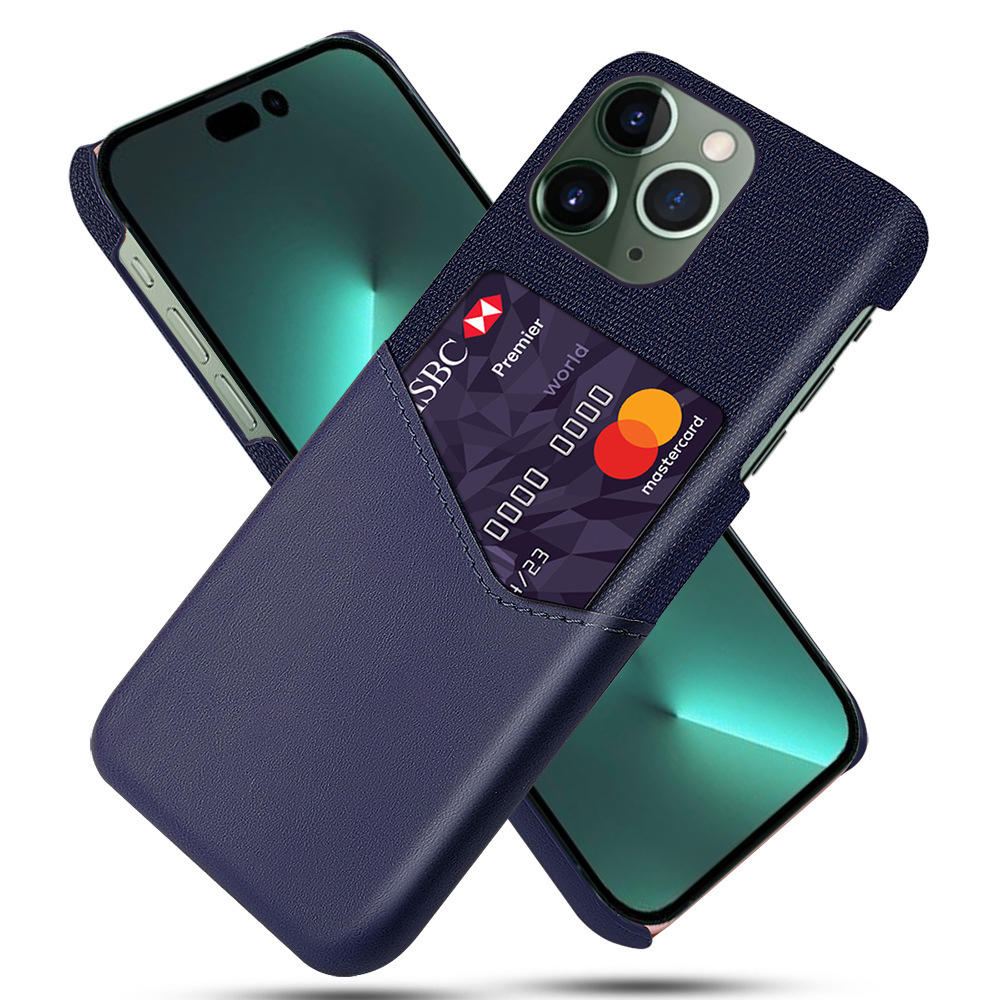 适用苹果15pro手机保护套iphone17pro max布纹单插卡皮套外壳16E