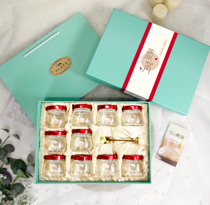 Caja de regalo del día de San Valentín Qixi nido de pájaro pasta de pegamento de flores frescas guisadas empaque de regalo impresa caja vacía 15 botellas 75ml botellas divididas