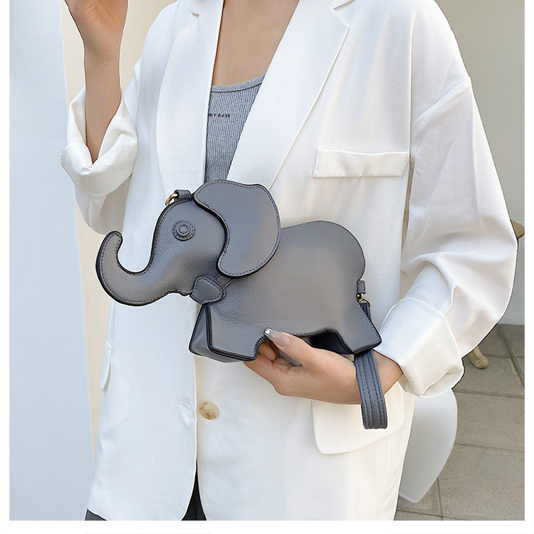 Women's Small Pu Leather Elephant Cute Zipper Crossbody Bag display picture 3
