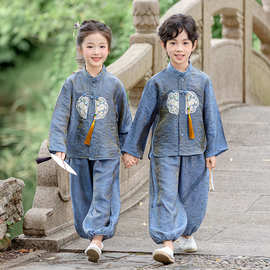 幼儿园园服2025秋季新款男童唐装新中秋国风长袖汉服儿童演出服