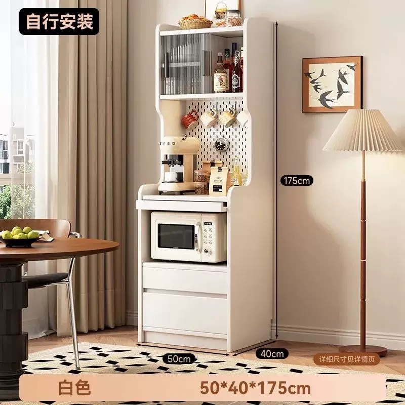 实木餐边柜咖啡小户型厨房一体靠墙储物柜家用小置物架窄型茶水柜|undefined