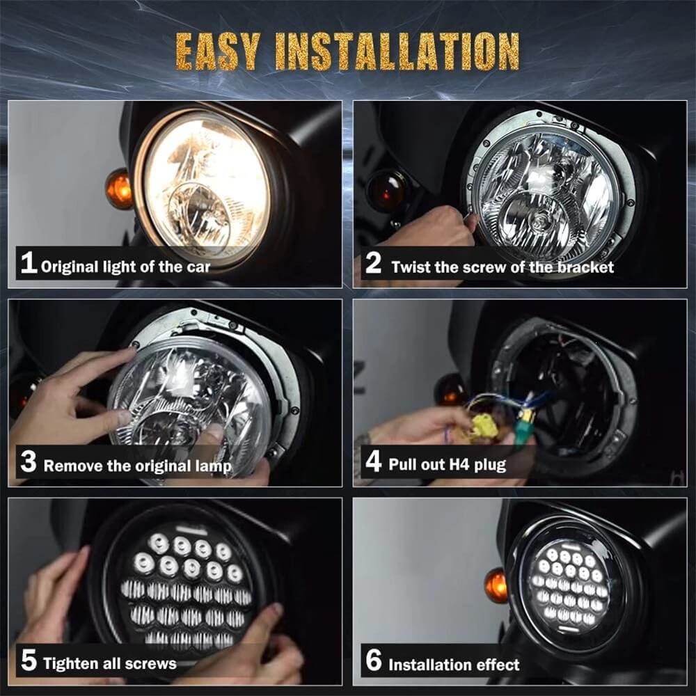 5.75inch Motorcycle Front Headlight 5D 75W 5.7inch Harley Motorcycle Modified LED Front Headlight