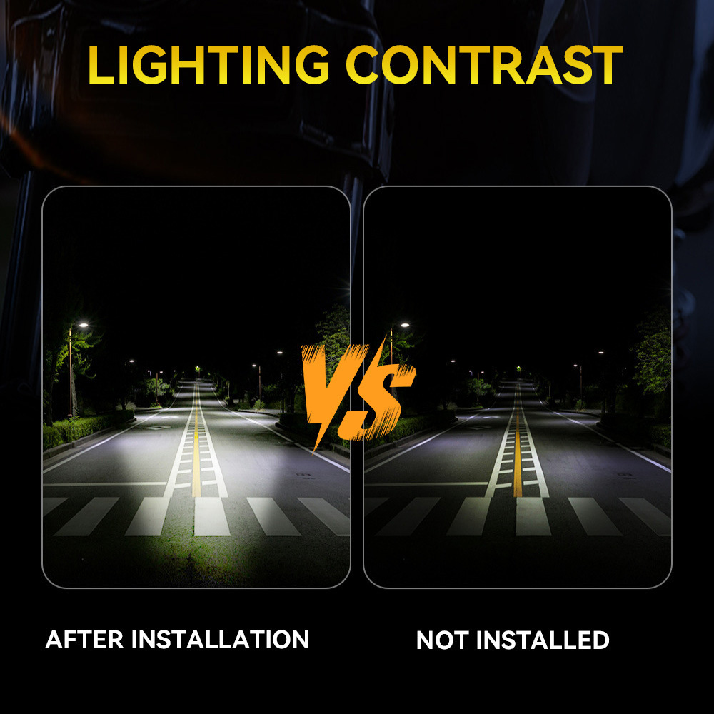 Customized Led Motorcycle Spotlights, Octagonal Spotlights, Dual-Color External Headlights, High-Brightness Electric Vehicle Lights