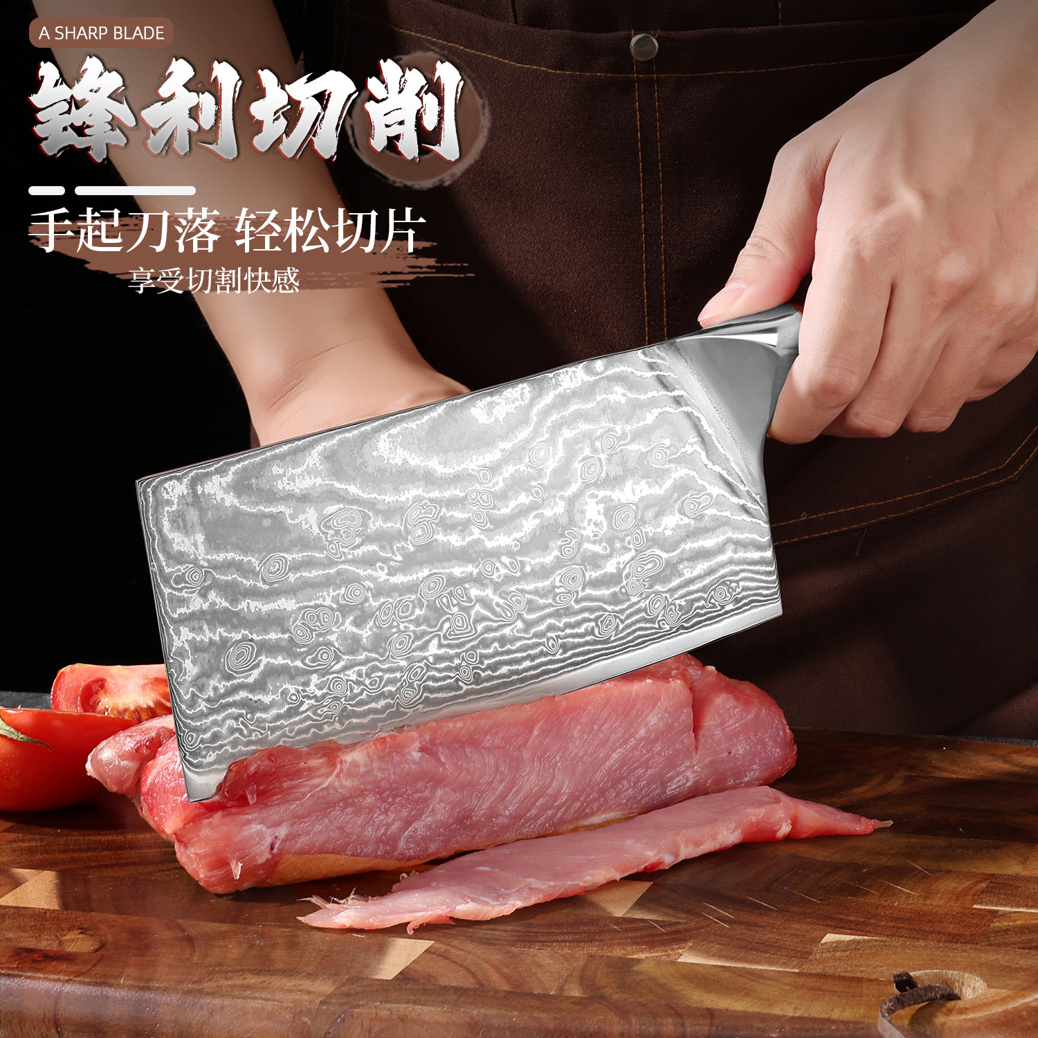 Powder Steel Chopping Knife Dual-Purpose Kitchen Knife Kitchen Household Long-Lasting Sharpness Grinding-Free Thickeneded Slicing Knife Meat Cleaver Kitchen Knife