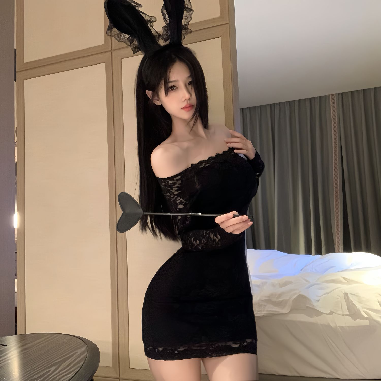 4392 블랙 레이스 잠옷