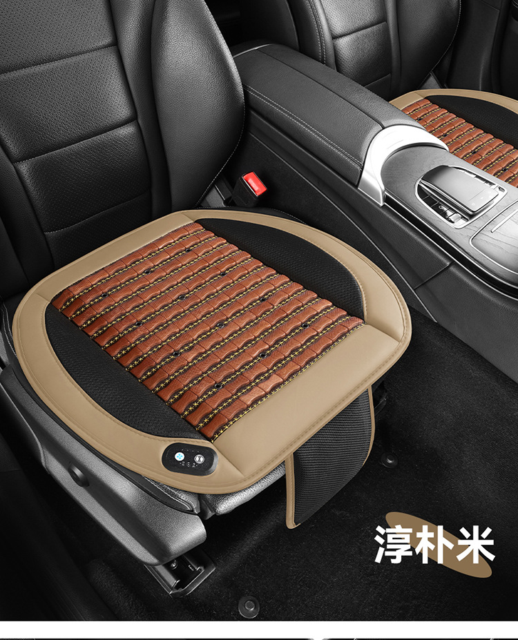 New Large Fan Ventilation Car Seat Cushion with Bamboo Slices for Breathable Heat Dissipation and Cooling, Summer Seat Cushion with Cigarette Lighter