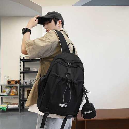 Korean style college style large-capacity school bag niche design sports and leisure backpack lightweight waterproof burden-reducing backpack