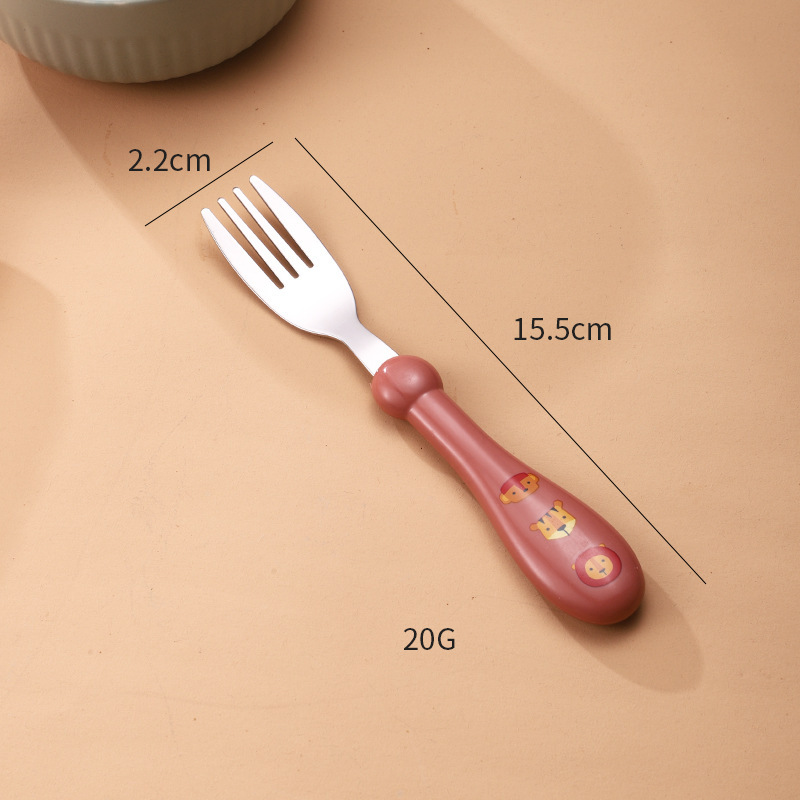 둥근 손잡이 포크 레드