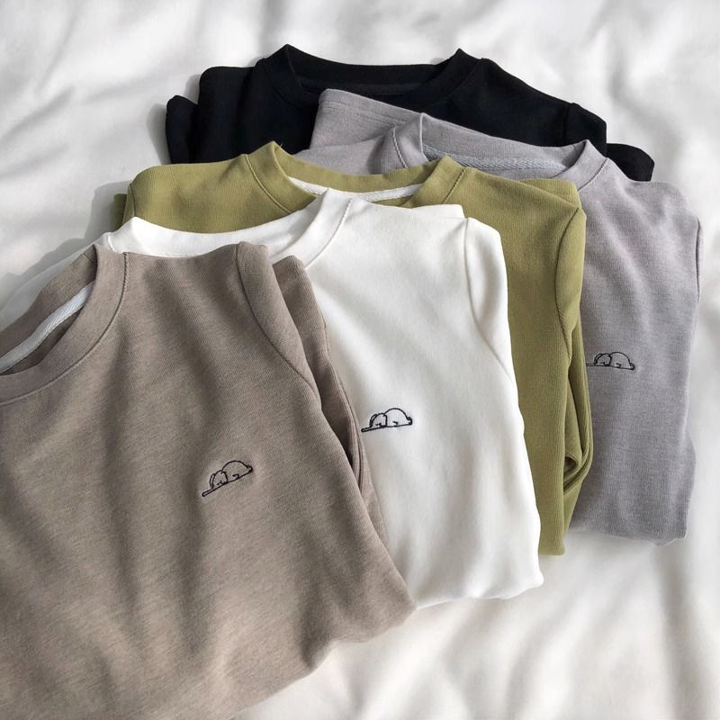 Double-Sided Velvet Long-Sleeve T-Shirt with Elephant Embroidery for Women, 2026 New Stylish and Fashionable Round-Neck Loose Versatile Base Shirt Double-Sided Velvet Long-Sleeve T-Shirt with Elephant Embroidery for Women, 2026 New Stylish and Fashionable Round-Neck Loose Versatile Base Shirt
