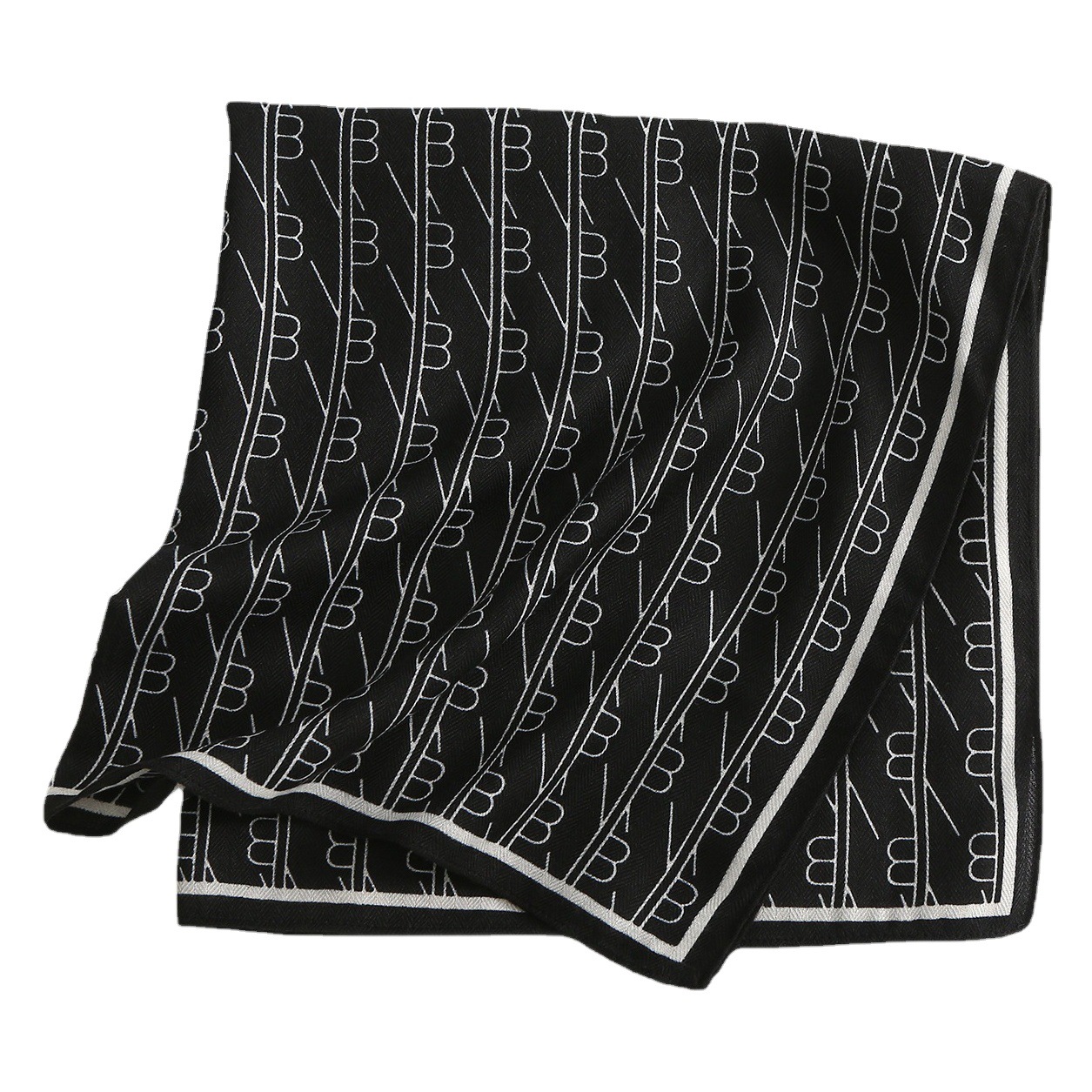 Estilo coreano geométrico artístico 65 pequeña bufanda cuadrada bufanda de seda decoración con camisa bufanda mujer primavera y verano Delgado chal de terciopelo exterior