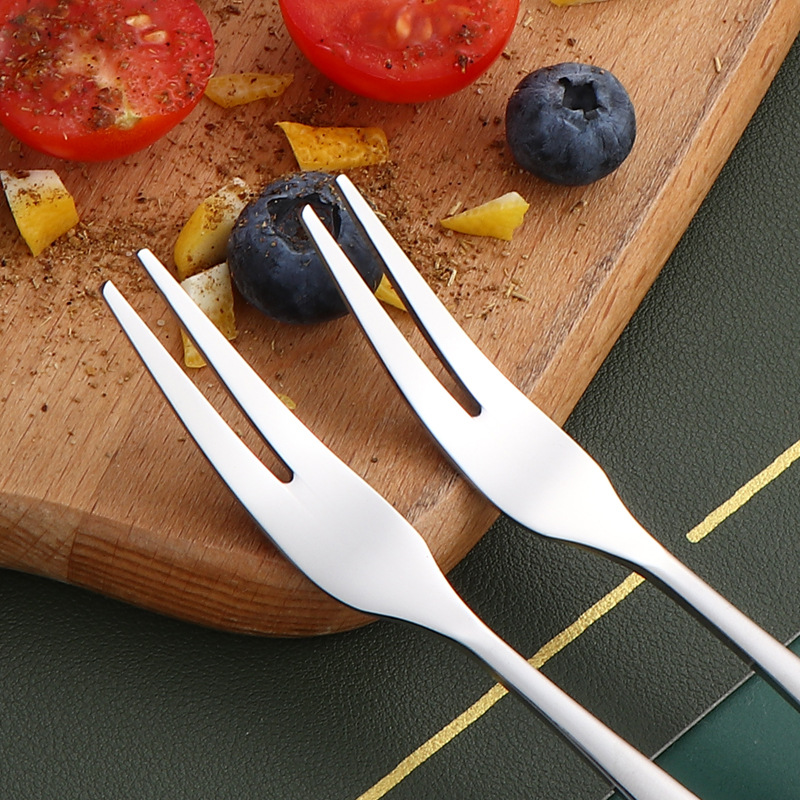 304 horquilla de fruta de acero inoxidable horquilla de postres de oro casera horquilla de pastel horquilla de pastel horquilla de fruta horquilla pequeña horquilla