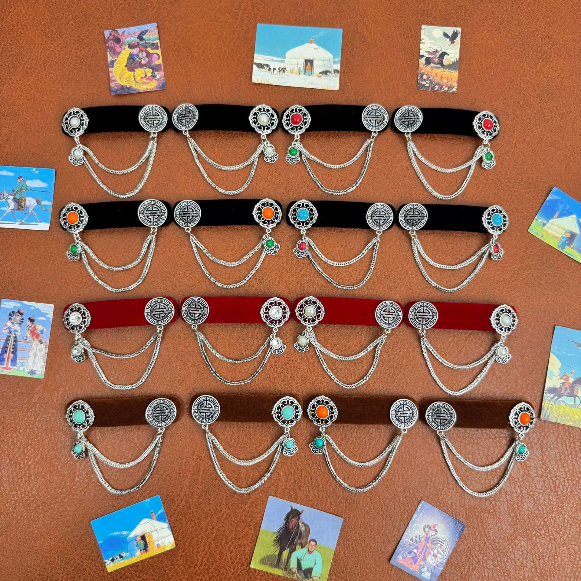 Национальный стиль новый флокированный бахромы с боковой цепочкой зажим высокого уровня чувствуется сломанные волосы