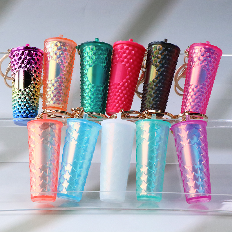 Plastic Material Cup Pattern Classic Style Cup Plastic Unisex Bag Pendant Keychain