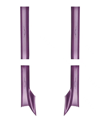 Glue-Free Threshold Strip Carbon Fiber | Dekorativ pedal başlıqları - new-su7-misty-purple-buckle-style-laser-engraved-door-sill-strip-set-of-four