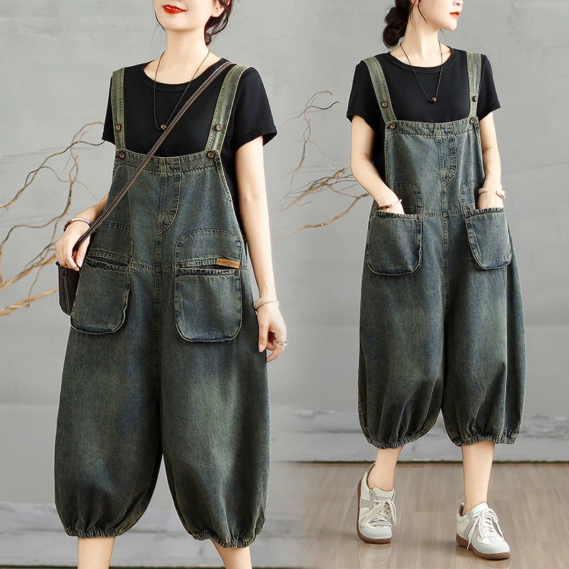 Летний джинсовый overall, оверсайз, свободный крой