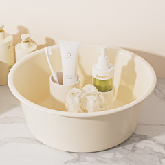 クリーム風洗面器家庭用キッチン洗面器厚いサイズのプラスチック洗面器学生寮洗濯洗面器