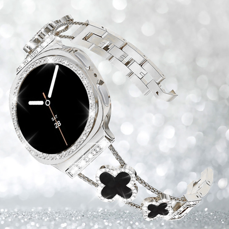 Suitable for Samsung watch SAM Galaxy watch89 chain-style four-leaf clover bracelet fashion strap 2026 new model Suitable for Samsung watch SAM Galaxy watch89 chain-style four-leaf clover bracelet fashion strap 2026 new model