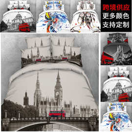 数码印花120g水洗四件套风景系列套件厂家批发活性印染厂家直销