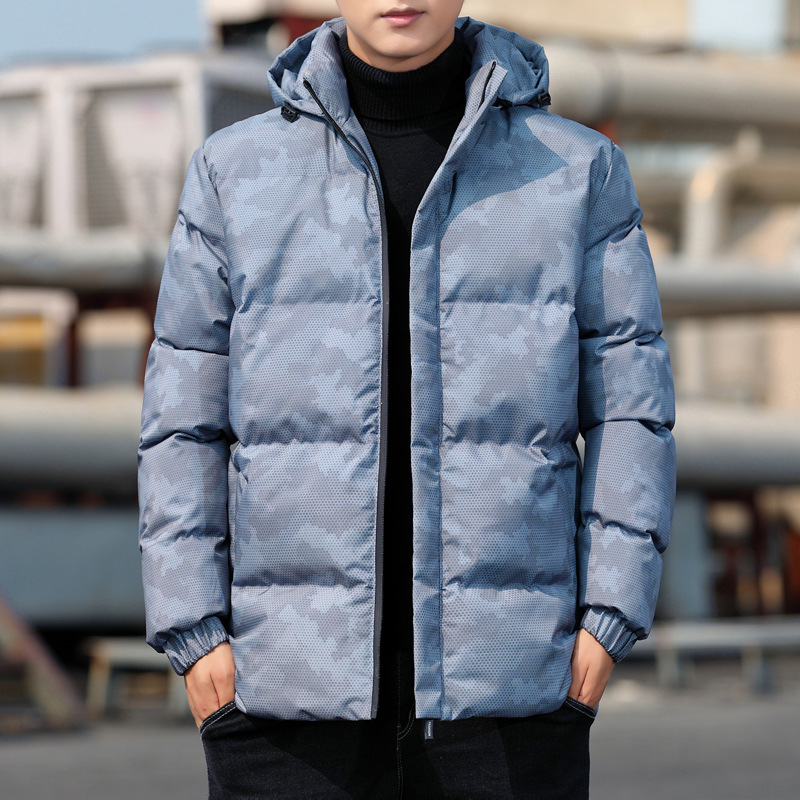 Abajo abrigo de algodón acolchado invierno para hombres Nuevo camuflaje con capucha casual moda suelta engrosada ropa de invierno a prueba de frío abrigo cálido