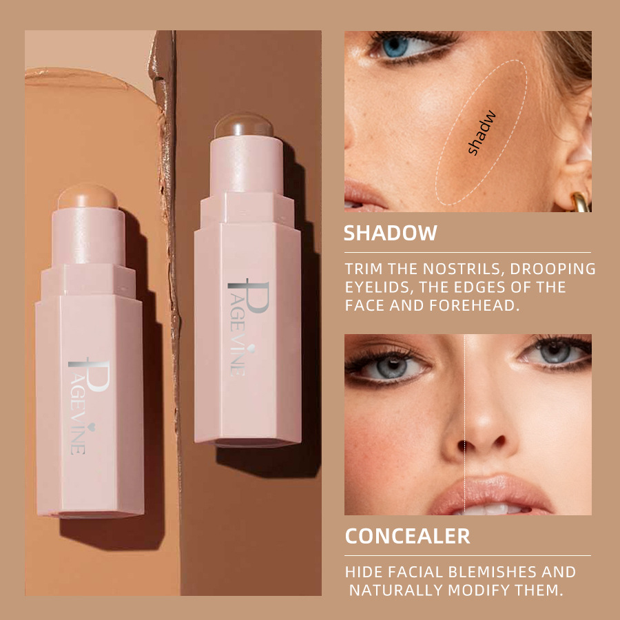 Cross-border Bestseller PAGE VINE Versatile Soft Matte Contour Stick 7.1g For Natural Contouring_voghion.com