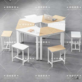 共享自习室学习桌学生成人书桌课桌沉浸式图书馆桌椅培训班辅导