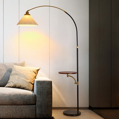 Nordic floor lamp light luxury living room sofa corner storage wireless charging fishing lamp retractable floor table lamp