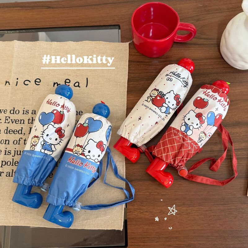 Hello Kitty Umbrella, Enlarged, Thickeneded and Reinforced, Sunny or Rainy Dual-Use Parasol, Foldableable, Anti-Uv, Small Boots, High Appearance