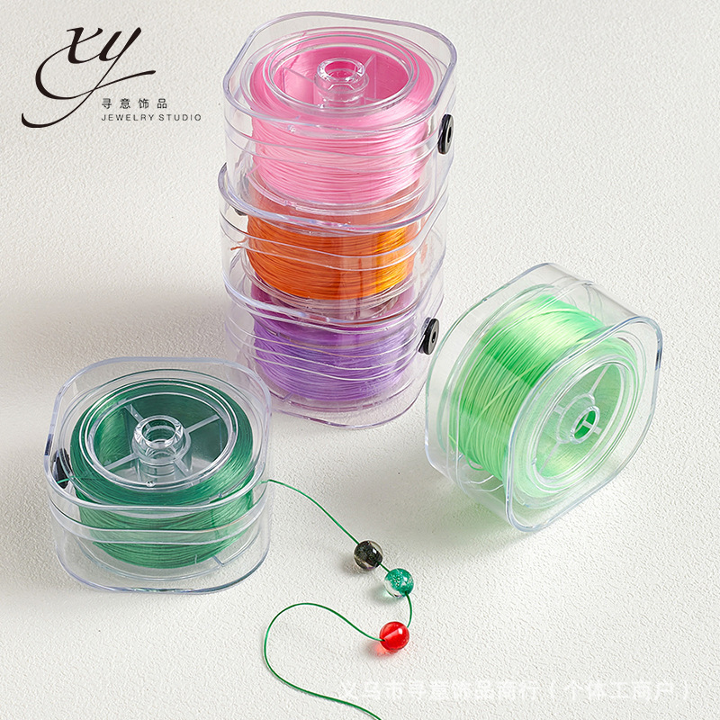 カラフルなフラットシルク弾性糸ビーズビーズ糸 diy ブレスレットロープ靱性タイトな弾性耐摩耗性ブレスレット弾性糸|undefined