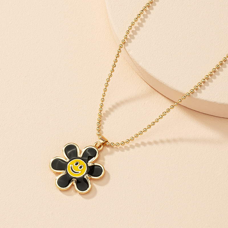 Collier En Alliage Smiley Fleur De Mode En Gros display picture 7