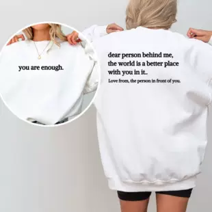 Худи оверсайз с принтом You're Enough размеры EU/US