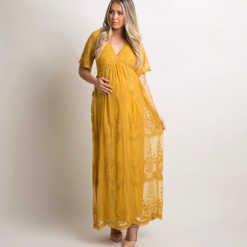 AliExpress Ebay Pregnant Women Photograph Lace Long Dress Foreign Trade Pregnant Women Lace Floor Dress 1882