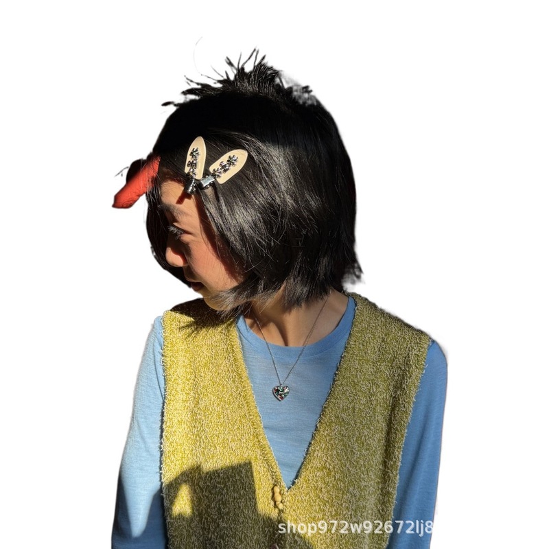 Tagi.金属鼓鼓小花边夹无痕醋酸鸭嘴夹刘海夹甜美可爱发饰发夹头|undefined