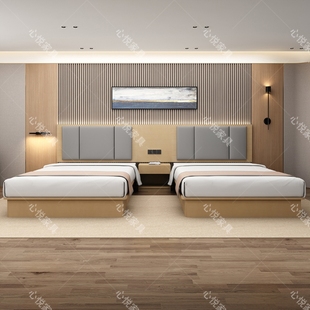 J8 Apartment Hotel Furniture for Home Single Full Set of Panel Bed Dormitory Standard Room Computer Desk Tv Cabinet Such as Writing Desk G3