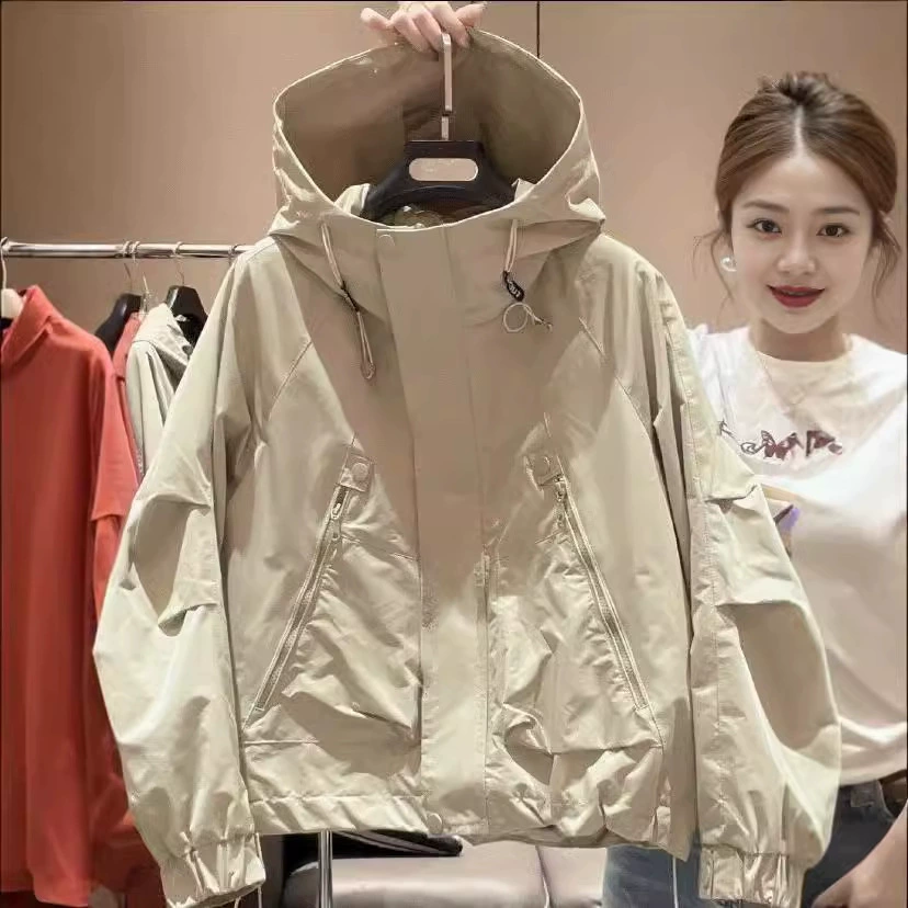 2024 новая осенняя куртка премиум-класса чувство стиля с капюшоном спортивная дикая куртка тонкая двухслойная бейсбольная одежда